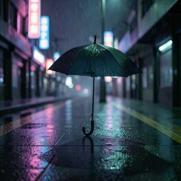 大雨里的站台