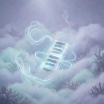 雾色琴键与海潮
