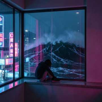 黑浪吞晨光