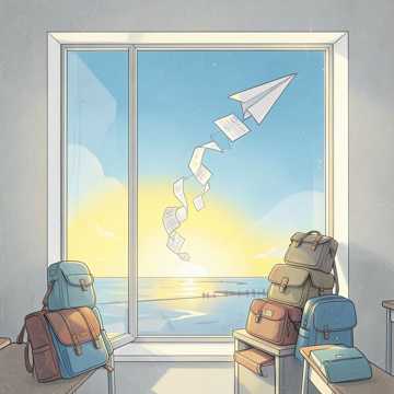 试卷抛向蓝天