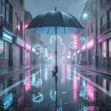 伞前雨