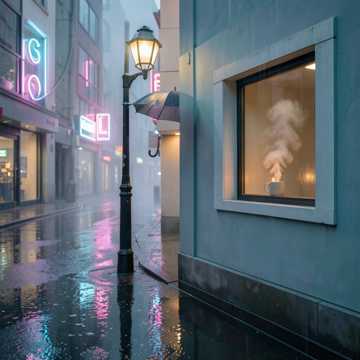 雨季的伞沿