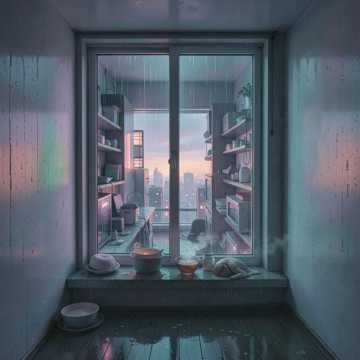 檐下雨帘未眠
