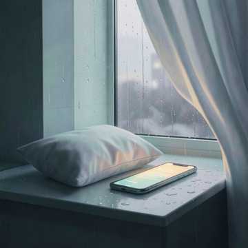 雨珠坠过窗缝