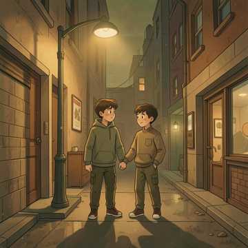 路灯下影子说再见