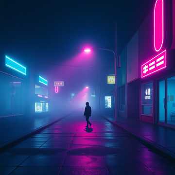 街灯瘦成一行雾