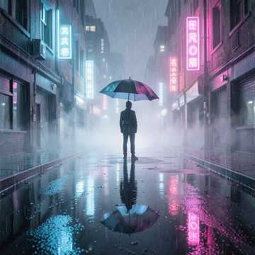 霓虹雨街