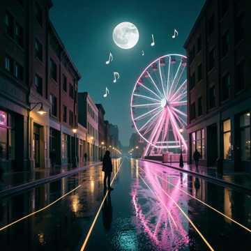 摩天轮下的倒影