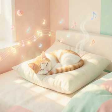 猫咪枕着光