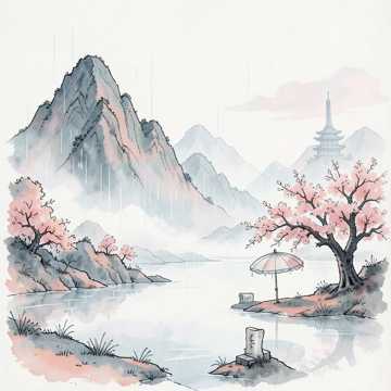 墨染春山雨