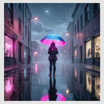 霓虹独行伞