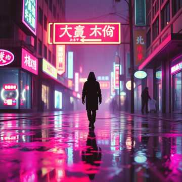 霓虹街的独影