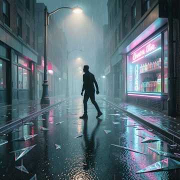 霓虹碎在鞋尖