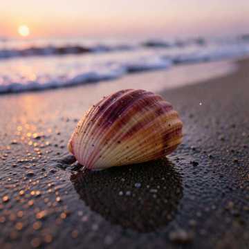 海辺の夕焼け-版本2