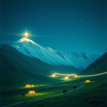 祁连山下的信号塔
