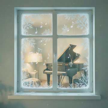 窗外飘雪