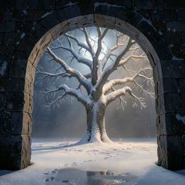 古槐雪桥