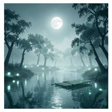The Moonlight on the River