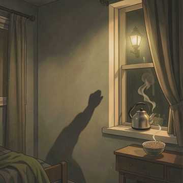 窗帘上的街灯