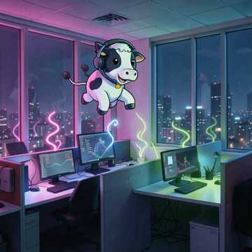 格子间奶牛派对