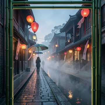 锦里雨巷