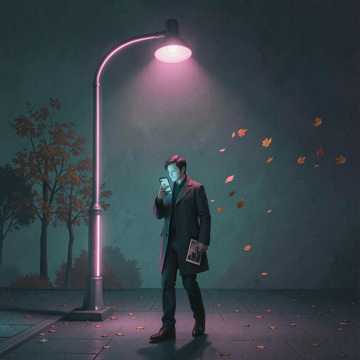 路灯翻着旧时光