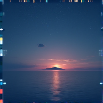 晚风渡孤岛