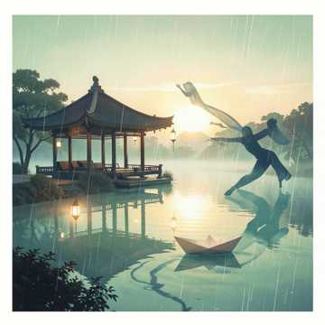 煙雨輕舟
