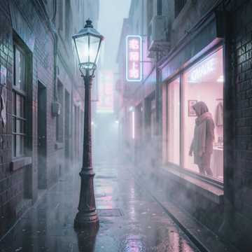 睫毛结霜的街灯
