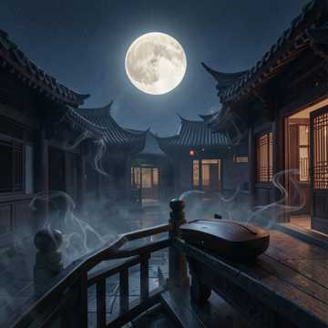 月光盛满旧瓦碗