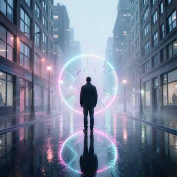 霓虹碎在地上