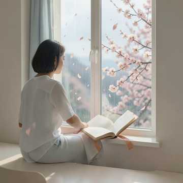 旧窗台花落