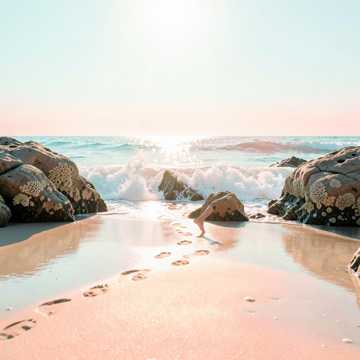 赤足踏浪
