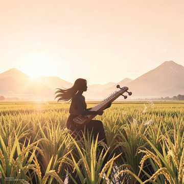 田间晚霞