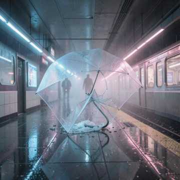 碎掉的透明伞