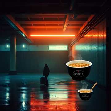 泡面汤里的灯光