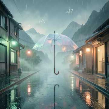 撑伞的烟岚