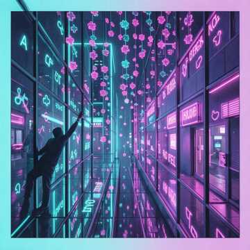 Neon Riddle Cascade