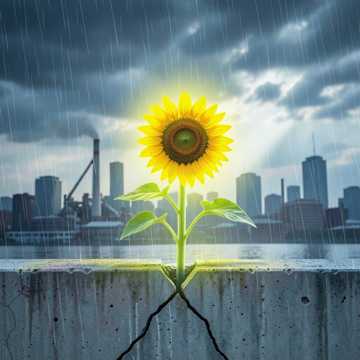 混凝土里的向日葵