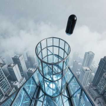 Glass Elevator Sky