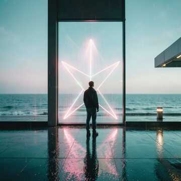 玻璃窗的星