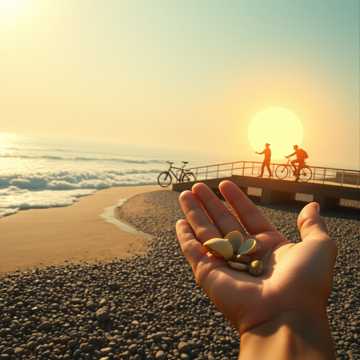 海风踩着浪花笑
