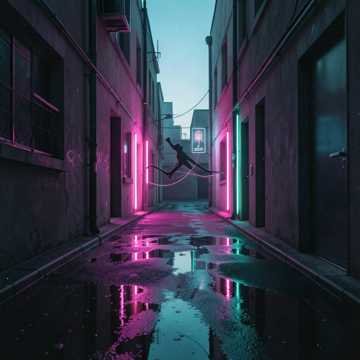 霓虹下暗巷