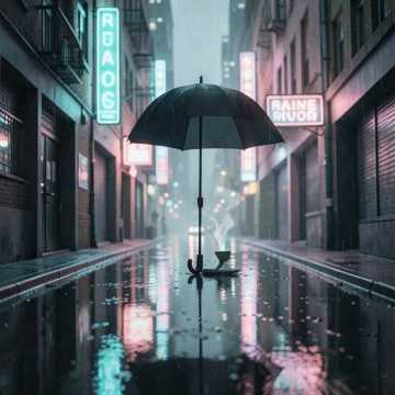 影子碎在雨里