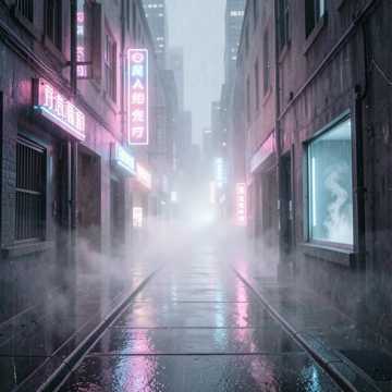 霓虹雨巷