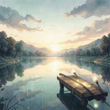 水库夏雨
