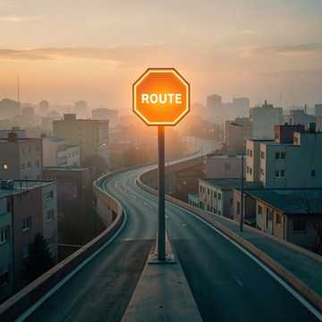 橘色线路牌