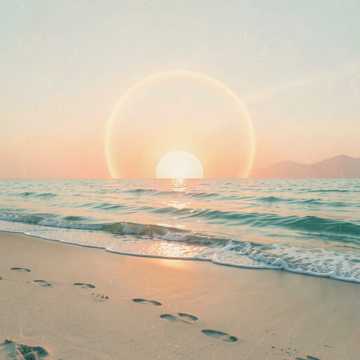 余晖踏浪