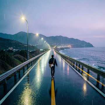 末班车穿过雨空