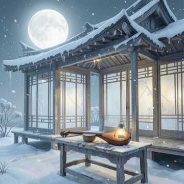 疏楼残雪